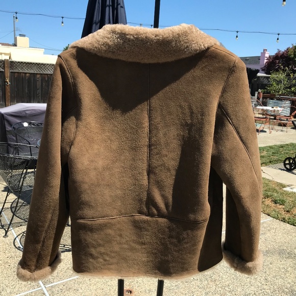 Territory Ahead, Leather Sherpa Brown Coat Medium - Picture 3 of 5